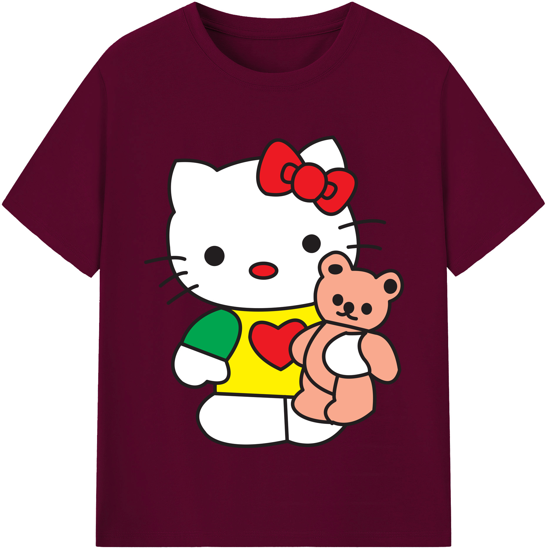 （画像用） Hello Kitty ハローキティ レディースカジュアルプリントTシャツ（綿100％）